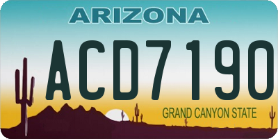 AZ license plate ACD7190