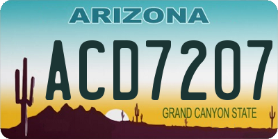 AZ license plate ACD7207