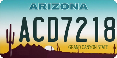 AZ license plate ACD7218
