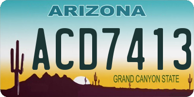 AZ license plate ACD7413