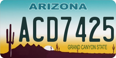 AZ license plate ACD7425