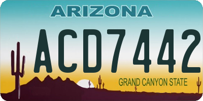 AZ license plate ACD7442