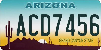 AZ license plate ACD7456