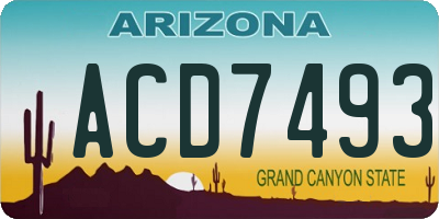 AZ license plate ACD7493