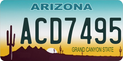 AZ license plate ACD7495