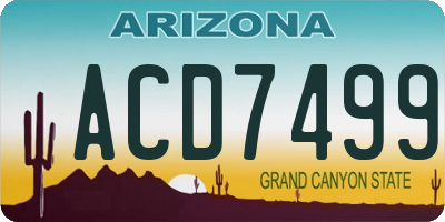 AZ license plate ACD7499