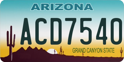AZ license plate ACD7540