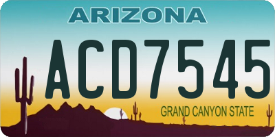 AZ license plate ACD7545