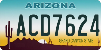 AZ license plate ACD7624