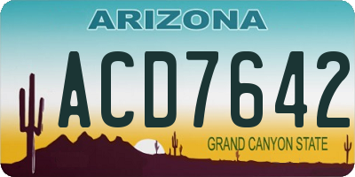 AZ license plate ACD7642