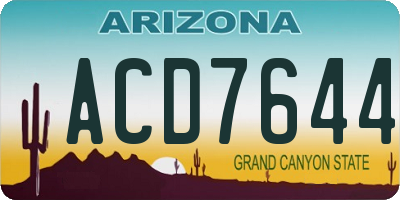 AZ license plate ACD7644