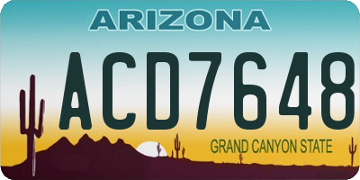 AZ license plate ACD7648