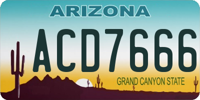 AZ license plate ACD7666
