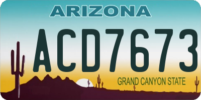 AZ license plate ACD7673