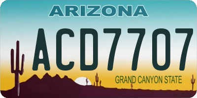 AZ license plate ACD7707