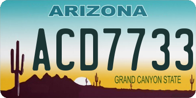AZ license plate ACD7733