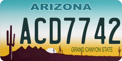AZ license plate ACD7742