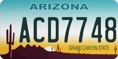 AZ license plate ACD7748