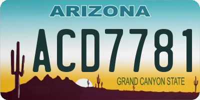 AZ license plate ACD7781