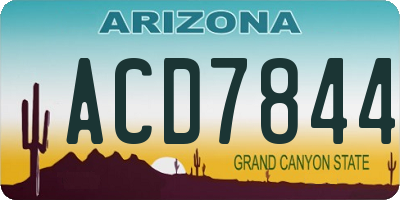 AZ license plate ACD7844