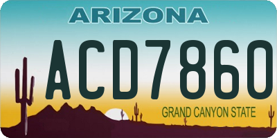 AZ license plate ACD7860
