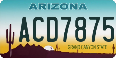 AZ license plate ACD7875