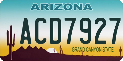 AZ license plate ACD7927