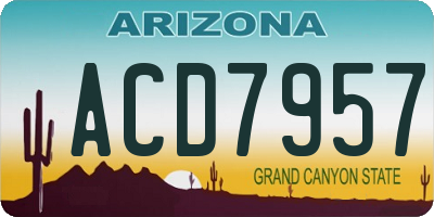 AZ license plate ACD7957