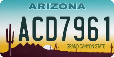 AZ license plate ACD7961