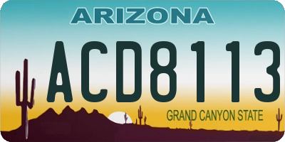 AZ license plate ACD8113