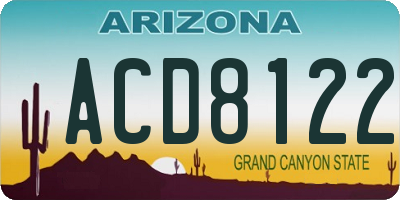 AZ license plate ACD8122
