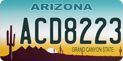 AZ license plate ACD8223