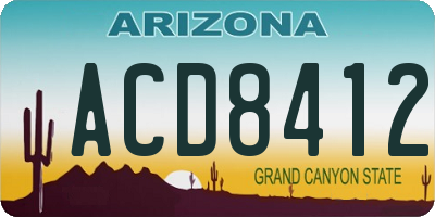 AZ license plate ACD8412