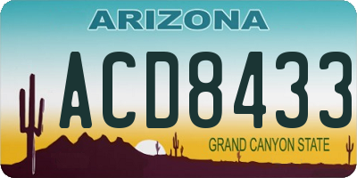 AZ license plate ACD8433