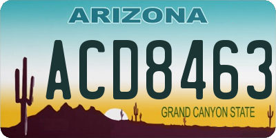 AZ license plate ACD8463