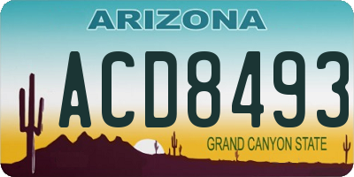 AZ license plate ACD8493