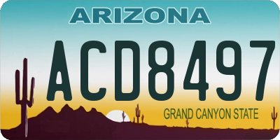 AZ license plate ACD8497