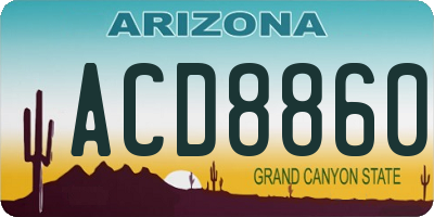 AZ license plate ACD8860