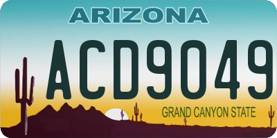 AZ license plate ACD9049