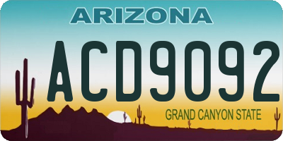 AZ license plate ACD9092