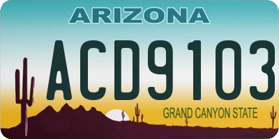 AZ license plate ACD9103