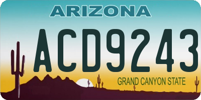 AZ license plate ACD9243