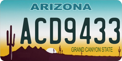 AZ license plate ACD9433