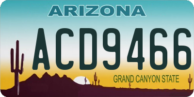 AZ license plate ACD9466