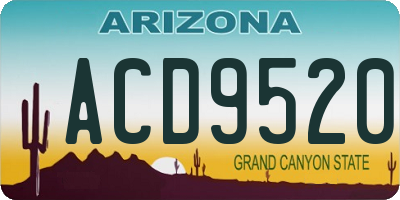 AZ license plate ACD9520