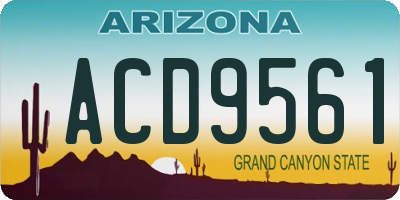 AZ license plate ACD9561