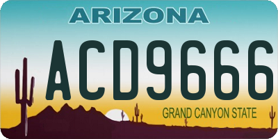 AZ license plate ACD9666