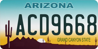 AZ license plate ACD9668