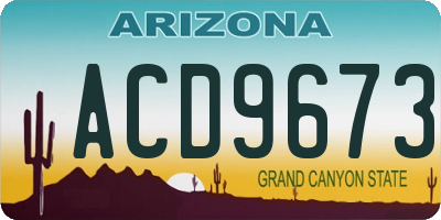 AZ license plate ACD9673