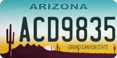 AZ license plate ACD9835